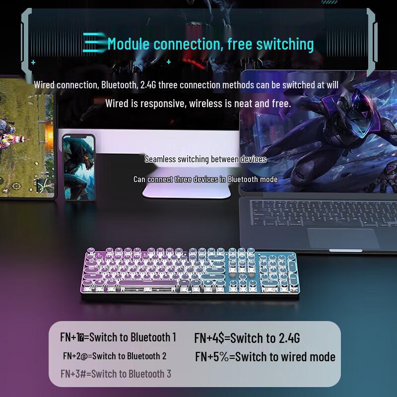 EWEADN TK950 Tri-Mode Wireless Mechanical Keyboard & Mouse Set