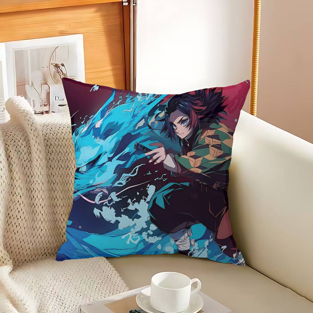 Anime Demon Slayer Kochou Shinobu Stitch Lucky Dragon Pillow Cover Sofa Cushion Cover Home Room Decoration Children Gift
