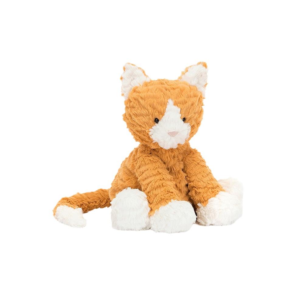 

JELLYCAT Wavy Fur Series Ginger Kitten Cute Doll Plush Doll 23cm Tall Box Not Included