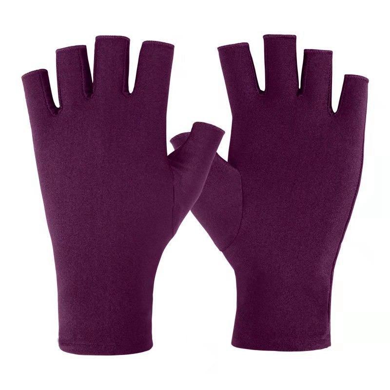 Half-finger Gloves Anti-ultraviolet Driving Gloves Summer Thin Semi-Finger Stretch Ice Silk Sunscreen Gloves