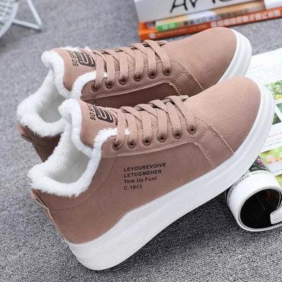Fashion Women's Shoes Winter Women Shoes Warm Fur Plush Lady Casual Shoes Lace Up Platform Shoes Fashion Sneakers Zapatos De Mujer