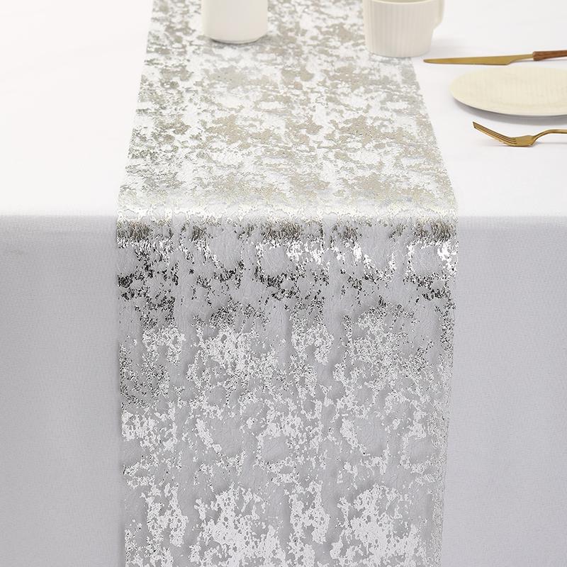 Rouleau de chemins de table fins en maille métallisée à paillettes 28x275cm, Décorations de table pour la maison, mariage, anniversaire, décorations de Noël