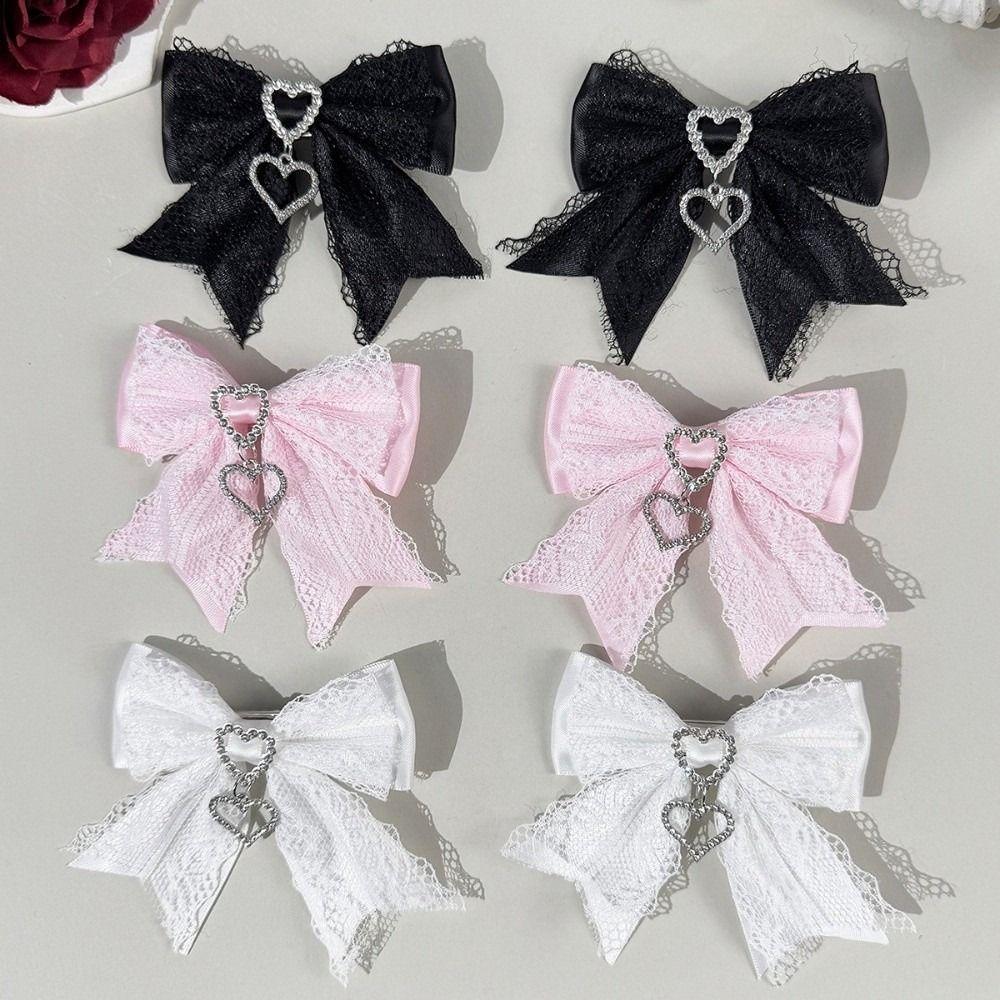 Sweet Hairpin Versatile Women's Barrettes Fashion Lace Bow Hair Clip  Hair Accessories