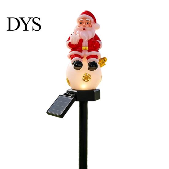 Decorative Stakes for Flowerbeds Christmas Solar Stake Lights, Santa Snowman Tree Figurine Lawn Easy Install Pathway Decor Waterproof Warm LED Lights
