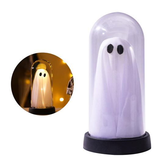 

Светодиодный ночник «Глазное яблоко» под прозрачным куполом, жуткий светящийся глаз в клоше на деревянной подставке для декора дома, кухни, стола, каминной полки B Warm light