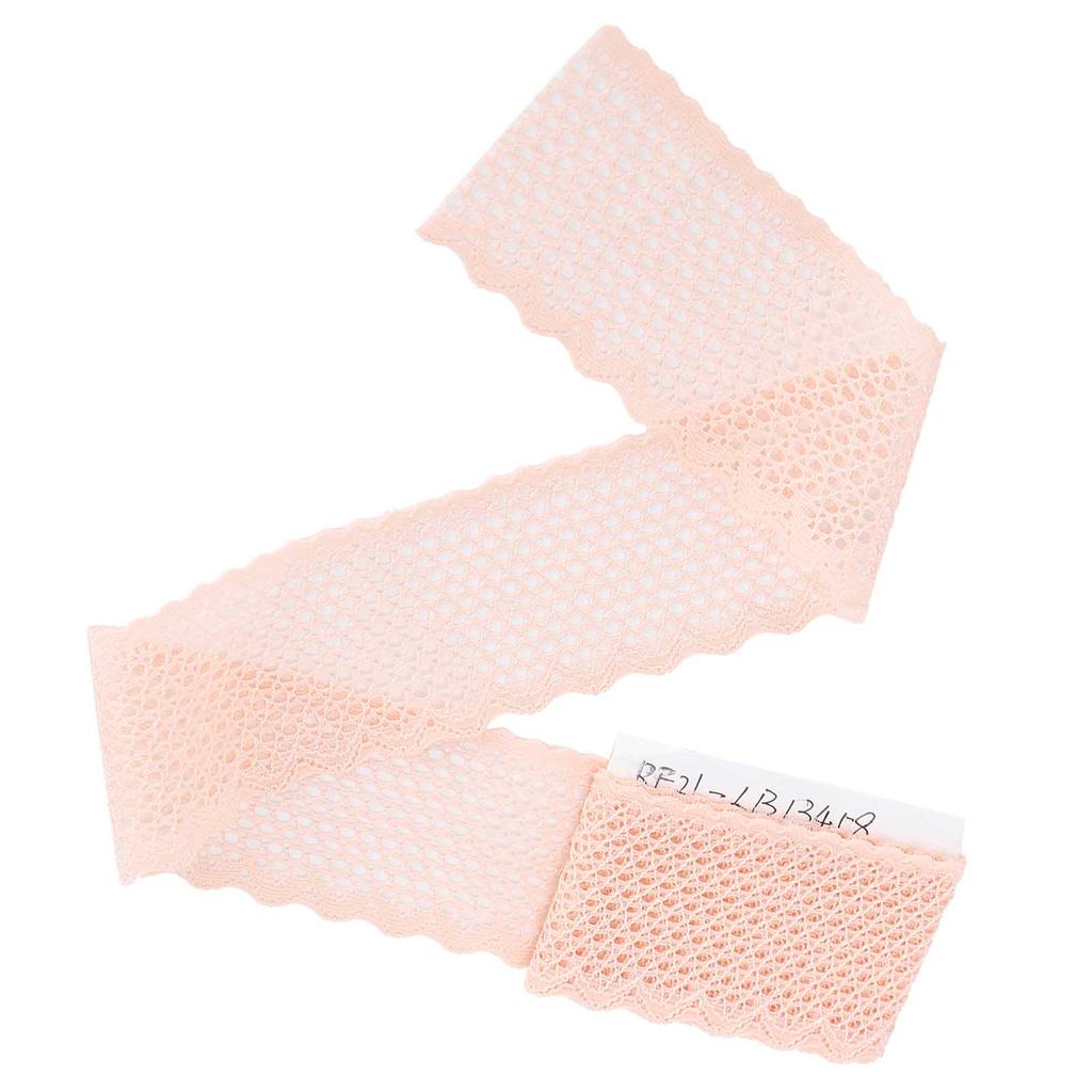 Spetsband Rutmönster Dekoration Design Kläder DIY Hantverk 10 Yard 4cm Bredd Ljusrosa
