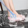 2 Pcs Toe Cleaning Brush Silicone Foot Scrubber with 15.7" Long Handle Soft Cleaning Shower Brush Foot Care Tool for Seniors Elderly Men Women