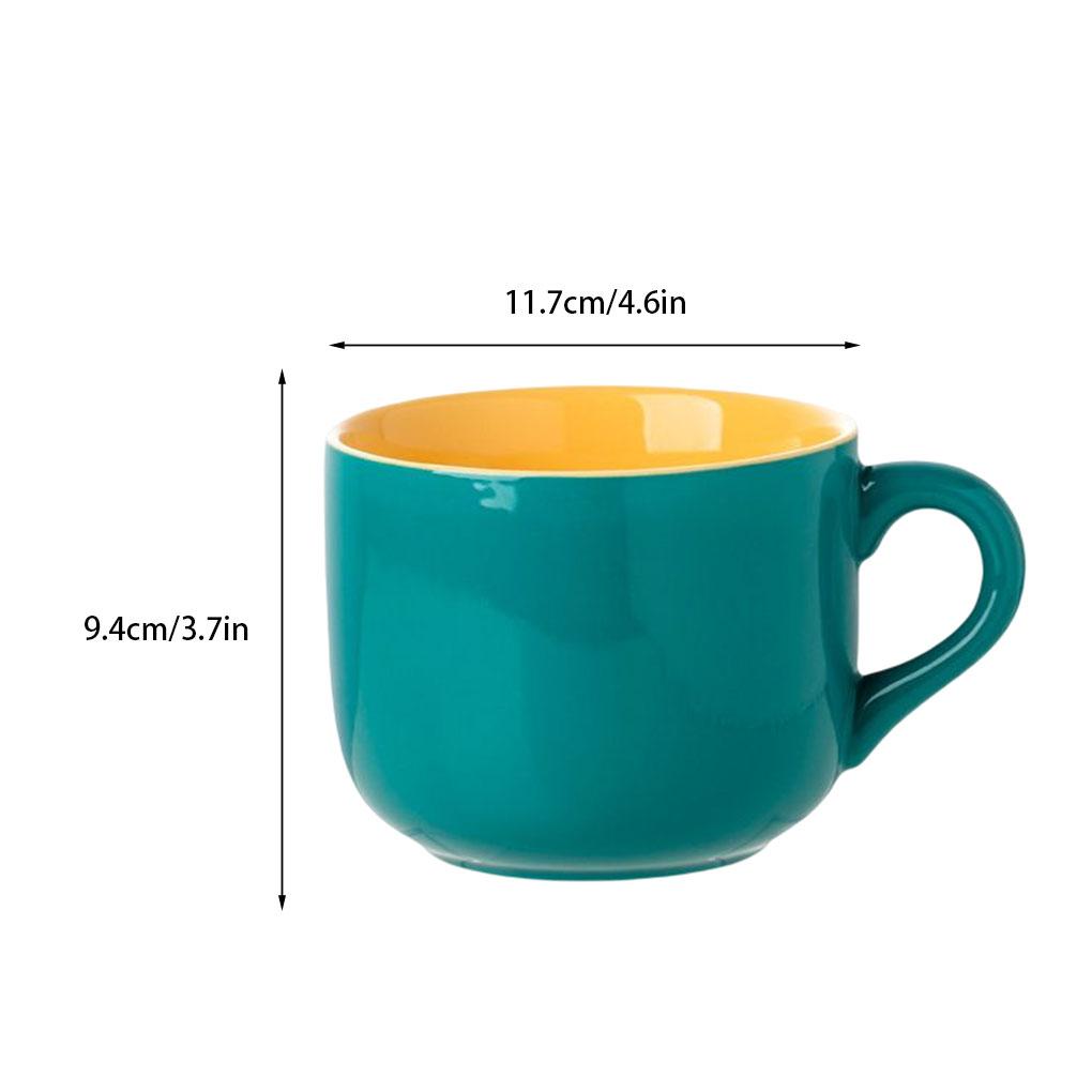 Caneca de cerâmica estilo nórdico para café da manhã, copo para micro-ondas, resistente ao calor, caneca para café, chá e leite, grande capacidade