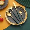 24Pcs Cutlery Set Stainless Steel Tableware Red Gold Dinnerware Knife Fork Spoon Silverware Set Flatware Set Luxury Gift Box