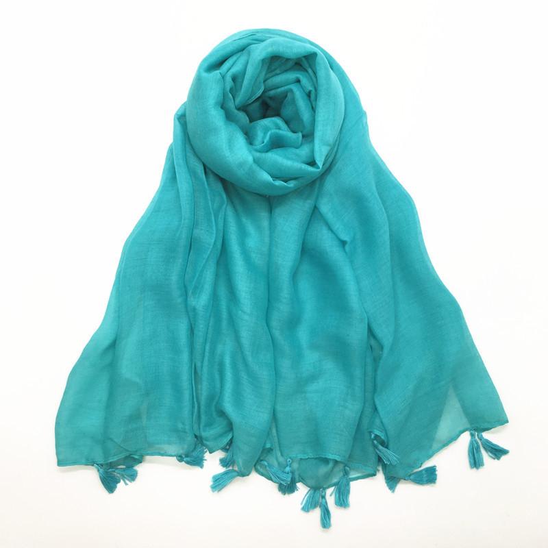 Solid Voile Women Scarf New Summer Girls Tassels Sunscreen Thin Scarves Soft Shawl Foulard Viscose Spring Lady Wrap Shawls