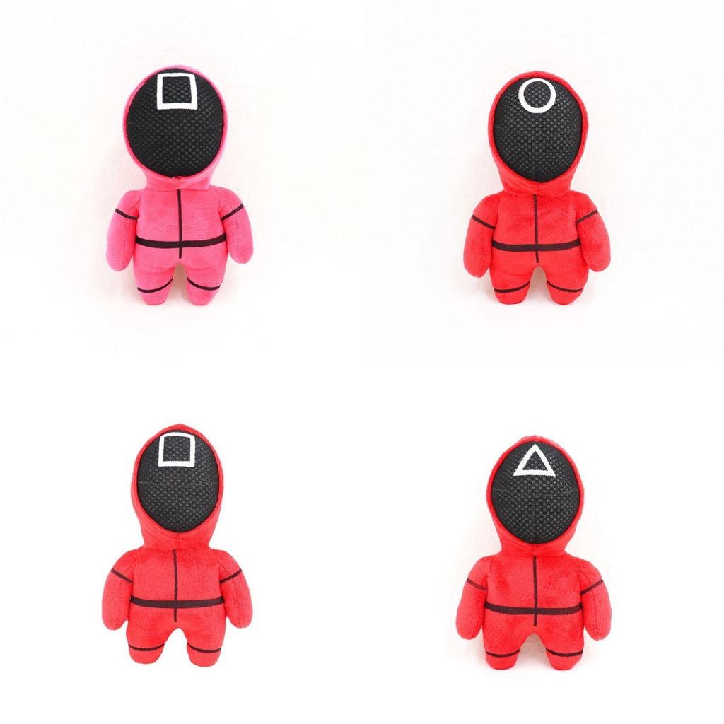 Red Game Squid Guard Worker Staff Plush Toys Front Man 001 456 218 Stuffed Doll