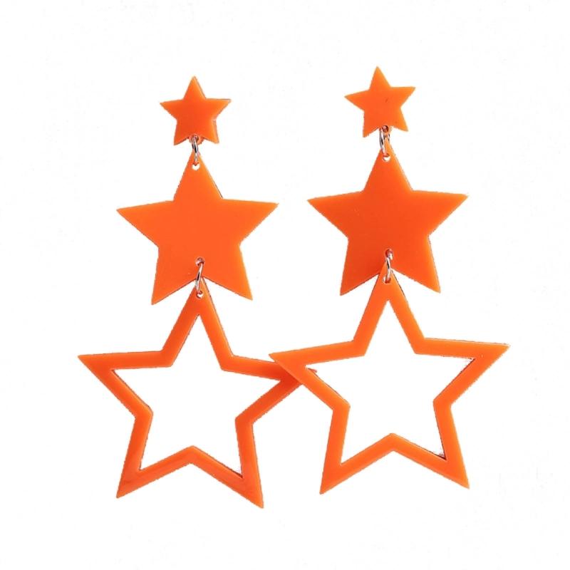 Star Earrings for Women Neon Color Hollow Star Dangle Earrings Sparkle-Star Drop Earrings Jewelry Gift Valentines Day