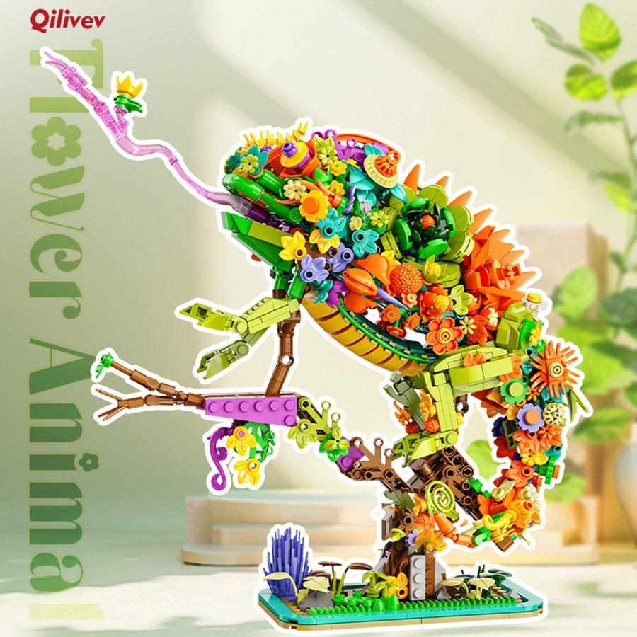 Non-Toxic Creative 1100Pcs Parrot Building Blocks Bird Kit Flower Animal Series Model Assembly Brick Home Decoration Toy Gift For Kids