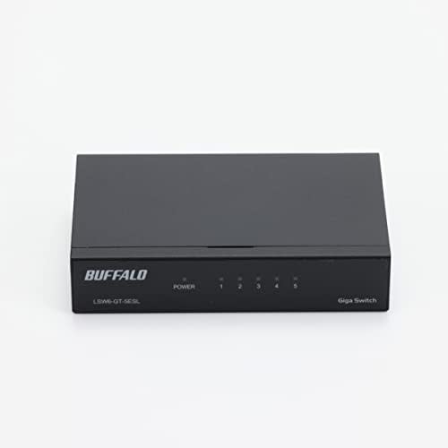 [.co.jp limited] Buffalo 5-port switching hub Giga metal housing simple package wall-mounting compatible LSW6-GT-5ESL/NBK