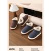 Unisex Winter Warm Closed Heel Thick Sole Non Slip Cotton Shoes For Indoor Outdoor Wear