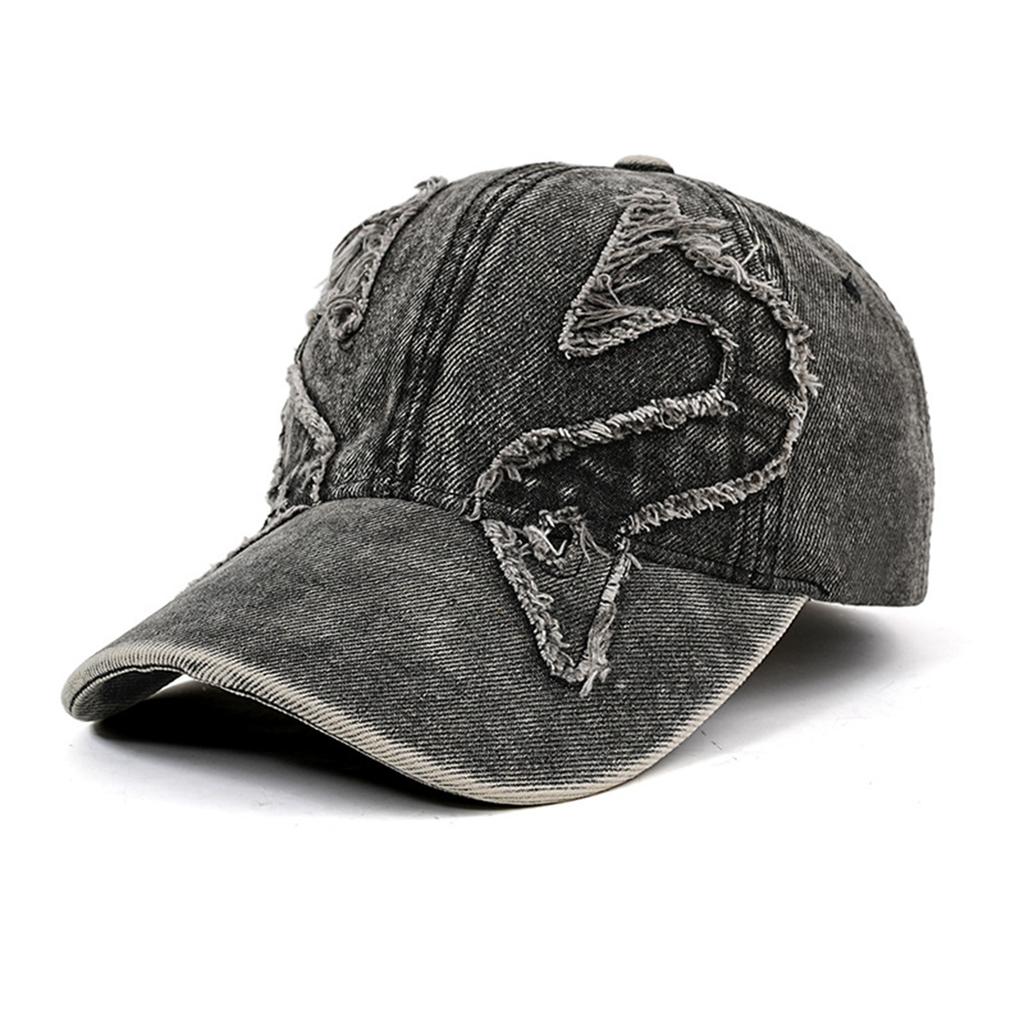 Unisex Jeanshut, Baseballkappe, Gewaschen und getragen mit ausgefransten Kanten