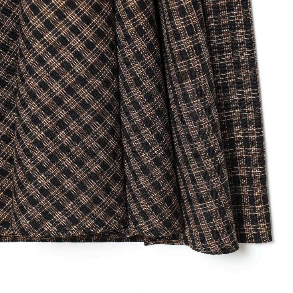 European Style 2026 Women's Slimming Pleated Plaid Skirt