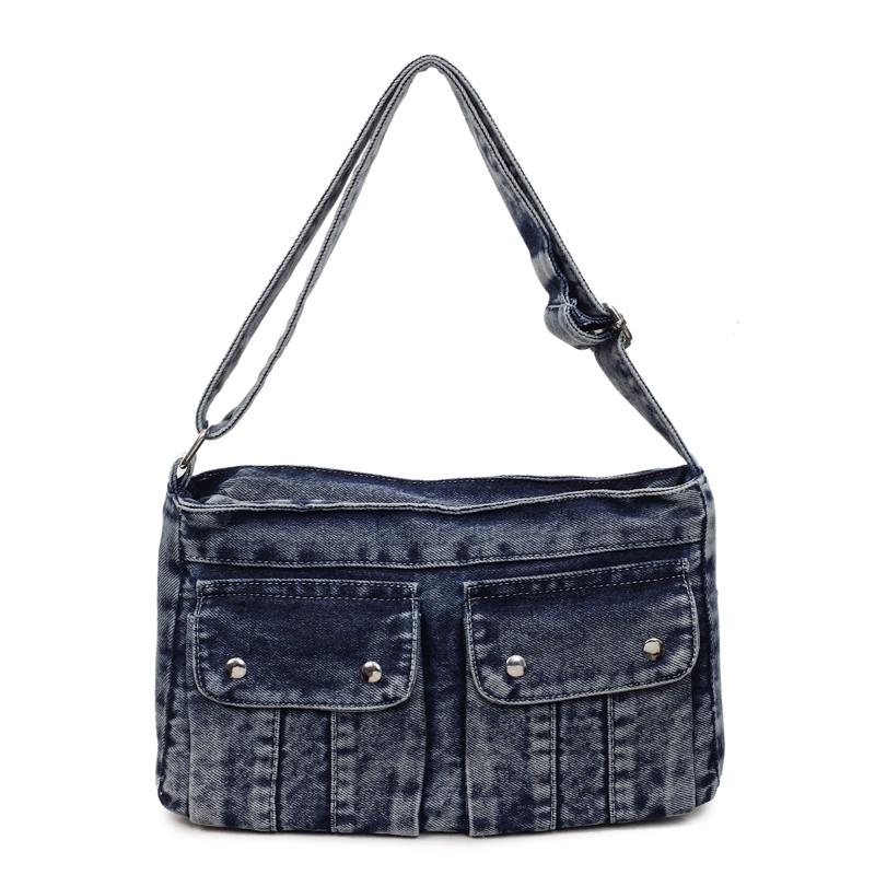 Women's Messenger Bag Large Capacity Messenger Bag Vintage Denim Bag