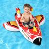 Inflatable Airplane Shaped Water Float Seat for Children Thickened Outdoor Pool Swim Ring with Steering Wheel Design for Interactive Water Activities