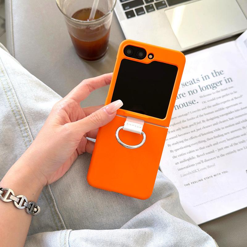 Suitable for Galaxy Samsung Z FLIP7 5 4 3 Folding Phone Case Matte Transparent Glossy Ring Z Flip6