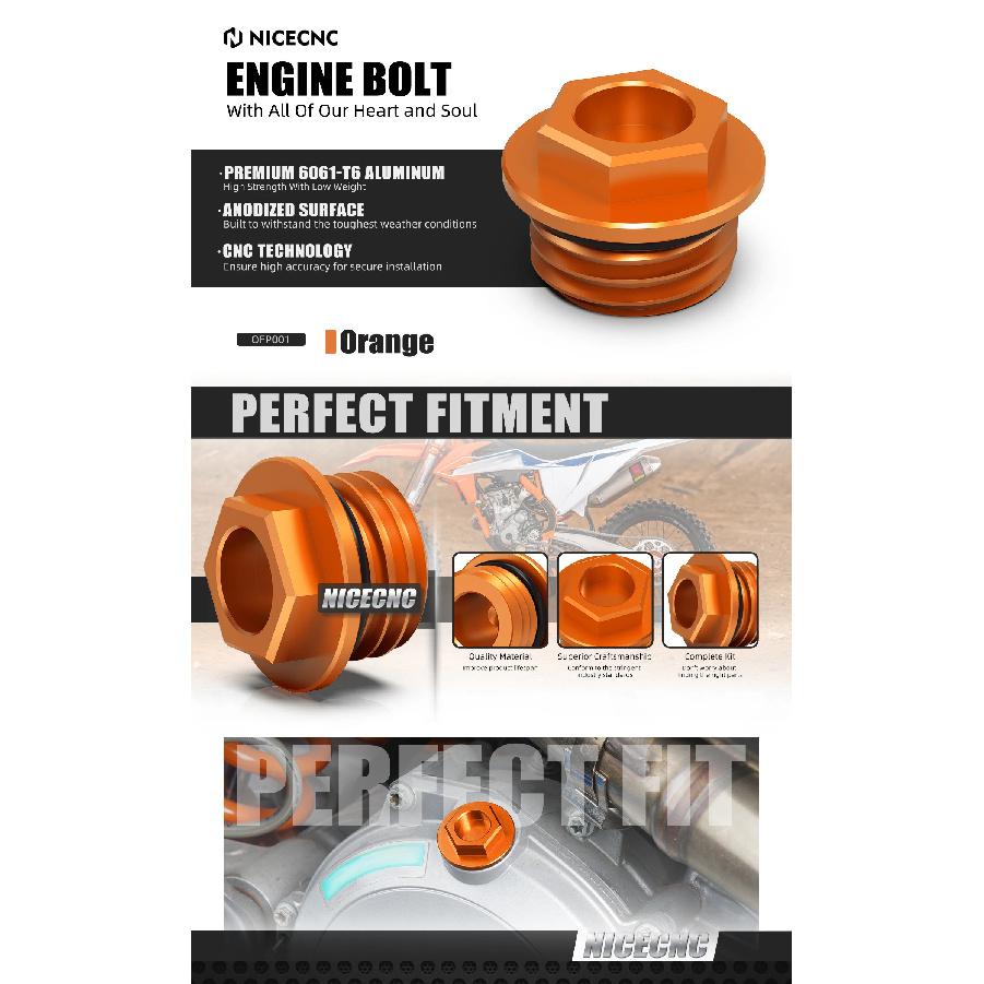 NICECNC KTM EXC 300 EXC 450 EXC 525 SX 125 SXF 250 SXF 450 XC XCF XCW XCF-W 2004-2020 690 SMC R Yağ Dolum Tapası Vidası İçin