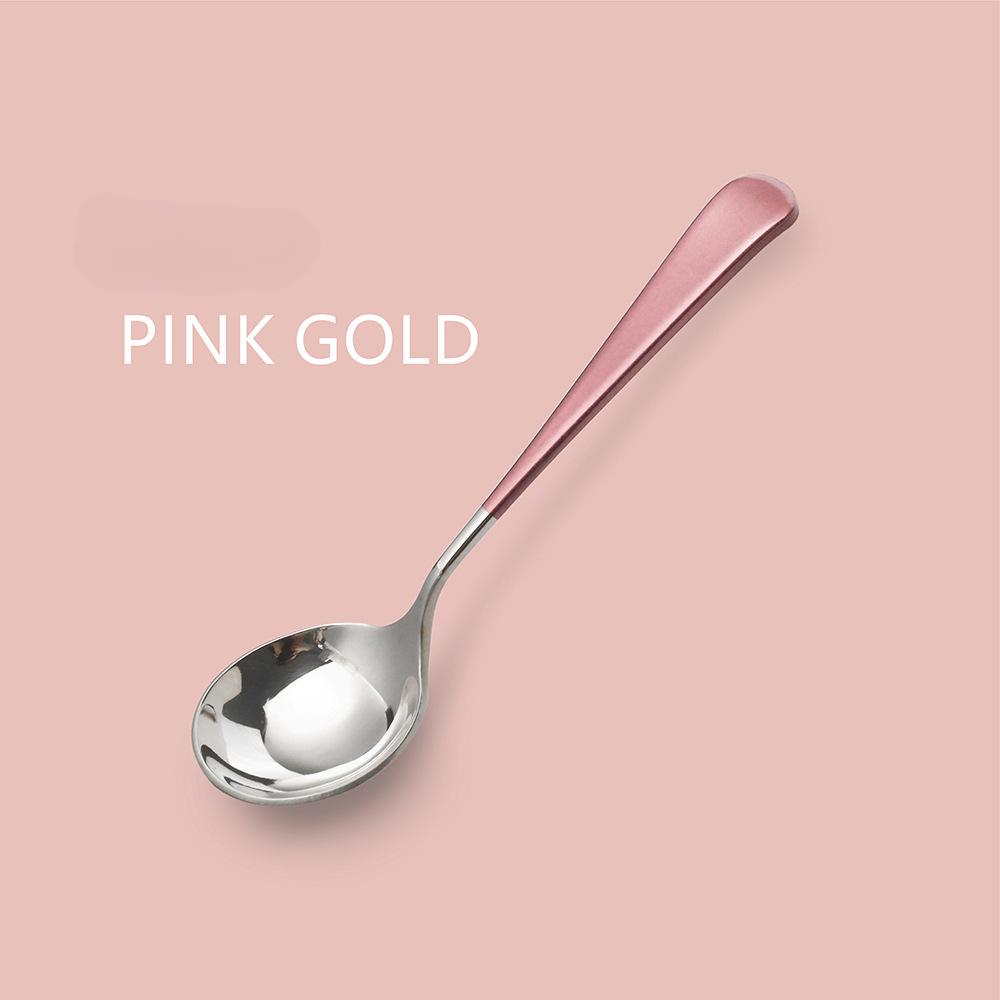 HANYANG 304 Big Head Round Spoon Creative Coffee Dessert Spoon Mix Rice Spoon