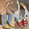 A pair for everyone! Comfortable lazy double buckle with versatile thick-bottomed half slippers for women