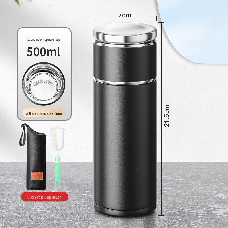 Compact 316 Stainless Steel Tea Infuser Thermos Cup - Portable Water Separation Design for Men and Women, Perfect Gift
