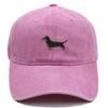 Pc Washed Dachshund Dog Embroidery Baseball Cap Unisex Adjustable Curved Brim Dad Hat Dog Lover Casual Sun Hat Pet Owner Gift
