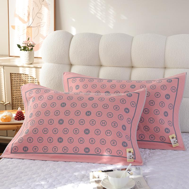 A Pair of Pure Cotton Gauze Pillow Towels, New High-density Soft Adult Cover Towels, Cotton Non-slip and Breathable Household