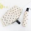 Fully automatic folding polka dot umbrella UV protection sun umbrella parasol vinyl simple weather and rain umbrella