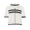 European and American Style, New Women's Clothing, Foreign Style POLO Shirt Collar Hollow Knitted Jacket 6427015