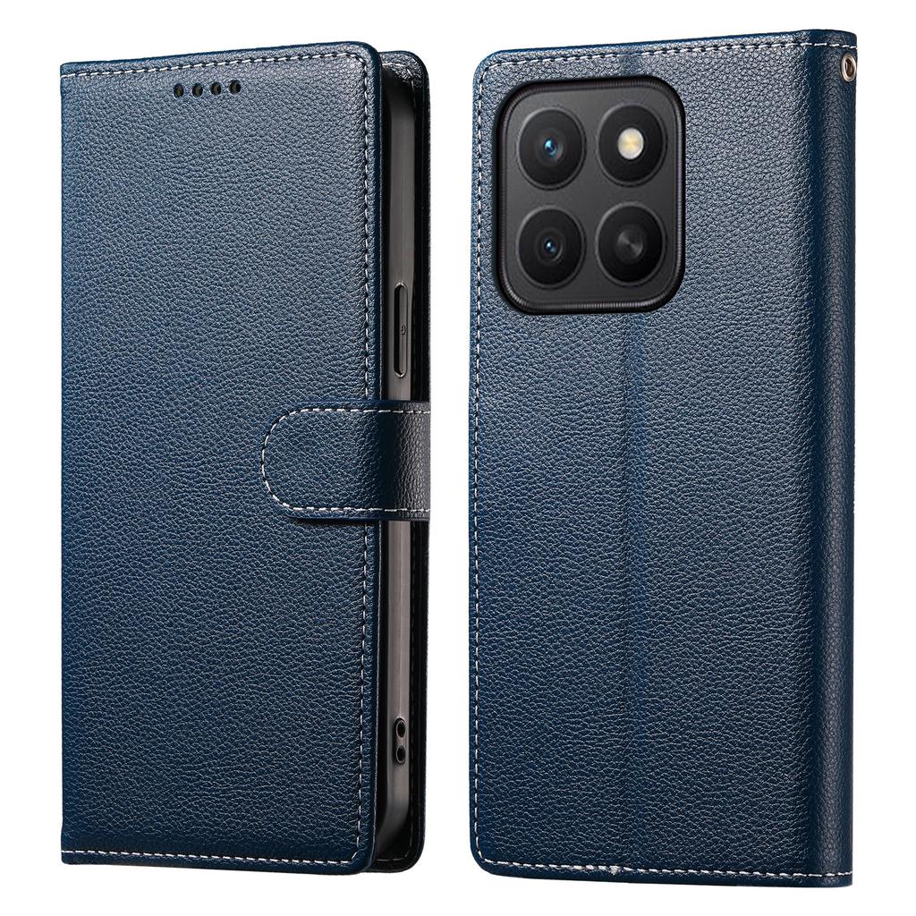 Für Honor X8c 4G Ständerhülle Leder-Wallet-Handyhülle mit Litschi-Textur Magnetverschluss