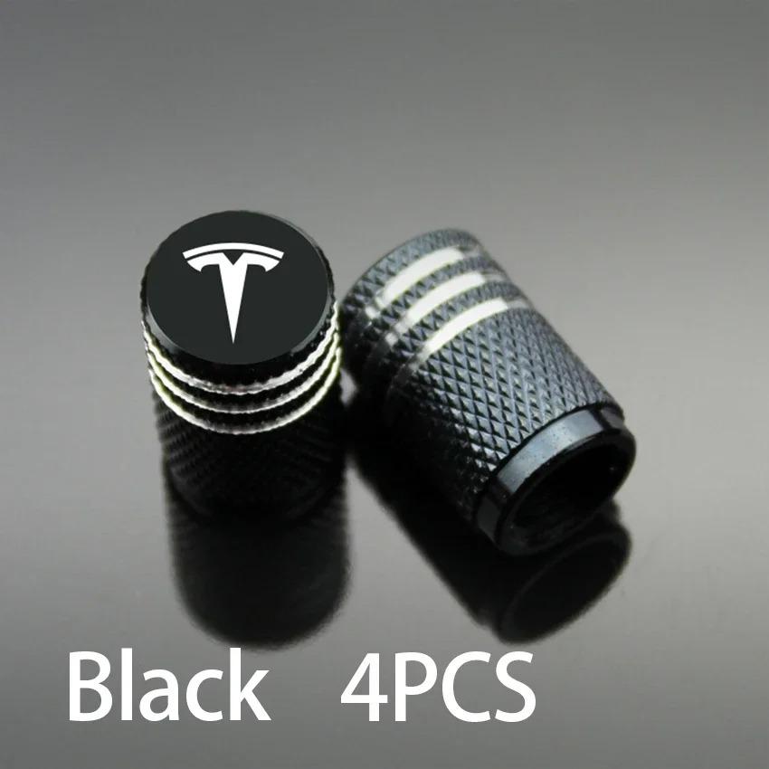 Tesla Model 3 Y S X - 4PCS Aluminum Alloy Tire Valve Stem Caps Covers, Car Wheel Accessories Replacement