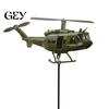 Weather-resistant Yard Decor Patriotic Wind Spinner, Helicopter Windmill Stake with Spinning Propeller, 2D Flower Bed Spinner Outdoor Metal