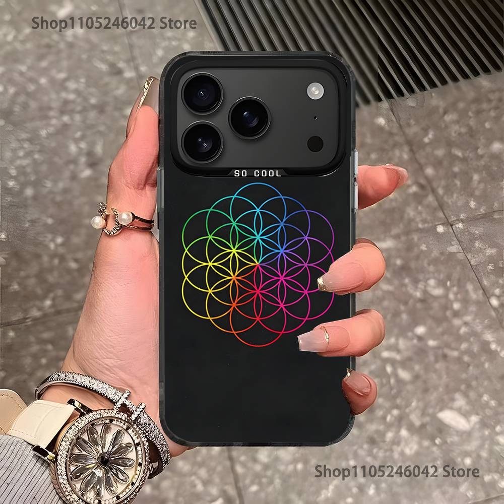 Band C-Coldplay For iPhone 17,16,15,14,13,12,11,Pro,MAX,Plus Black Shockproof Candy Matte Cover