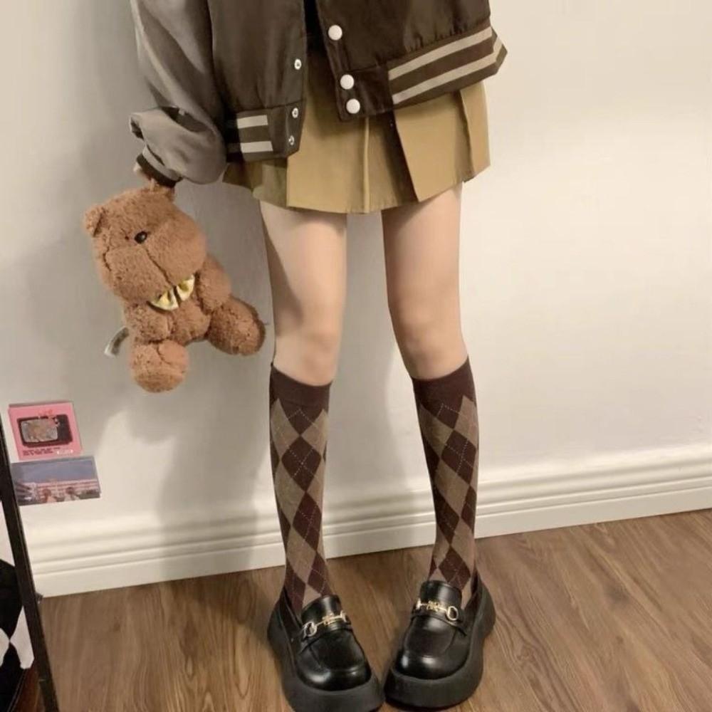 Casual JK Long Socks Warm Knitted Middle Tube Socks Fashion Thigh High  Women