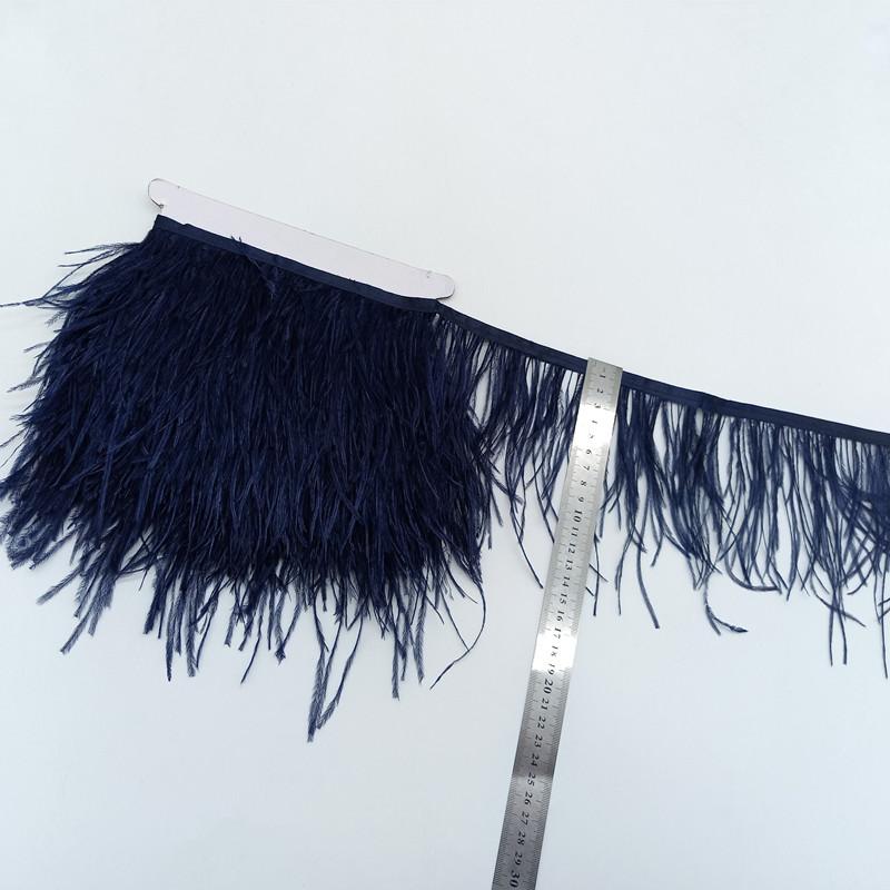 Feather1meter Dyed Colorful Ostrich Feathers Trim Ribbon for Dress Clothing Decoration Sewing Needlework Handicraft Accessories10-15cm