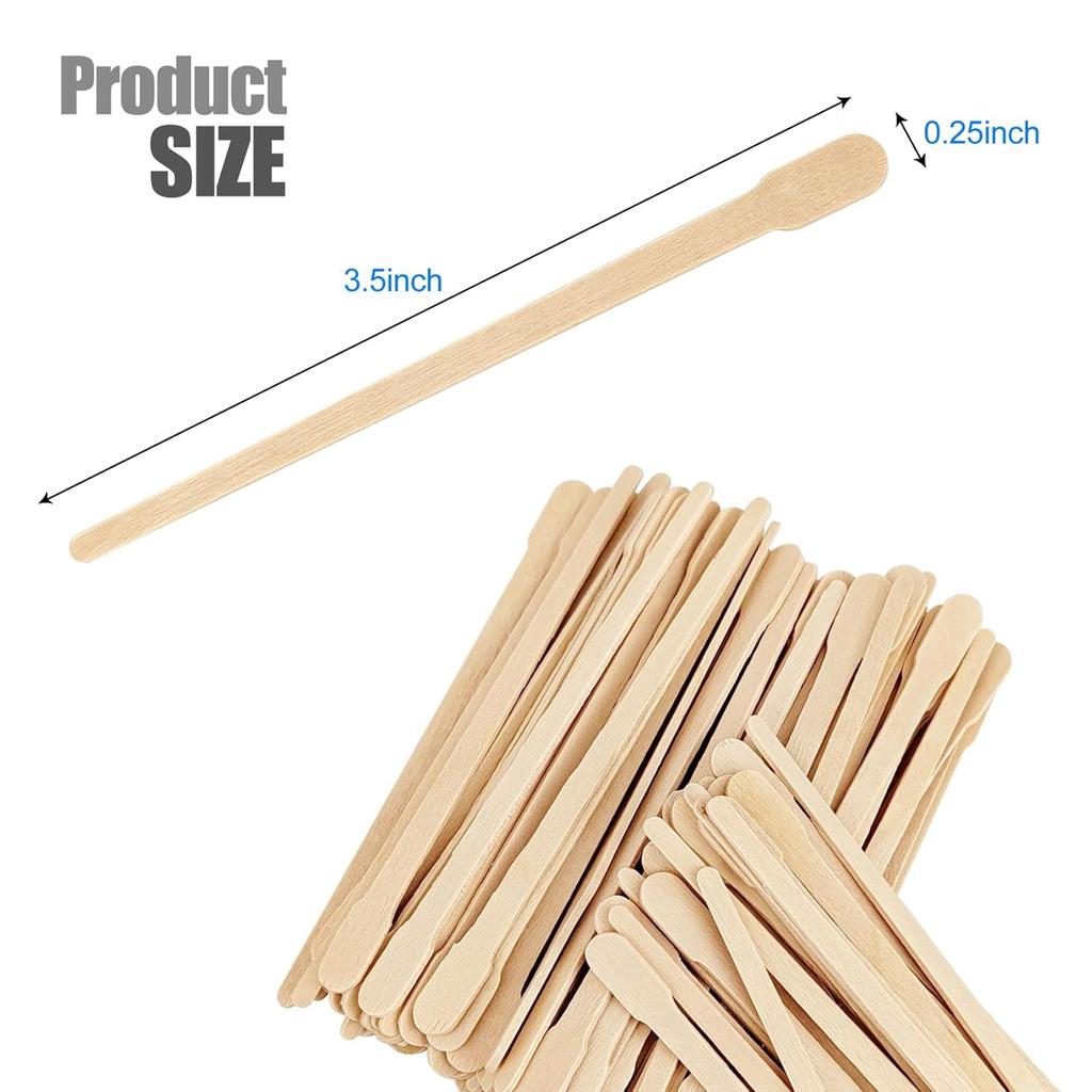 200 Pcs Wax Sticks, Wooden Waxing Sticks, Wax Strips, Eyebrow Wax Sticks, Small Waxing Applicator Sticks for Hair Removal, Facial, Smooth Skin (200