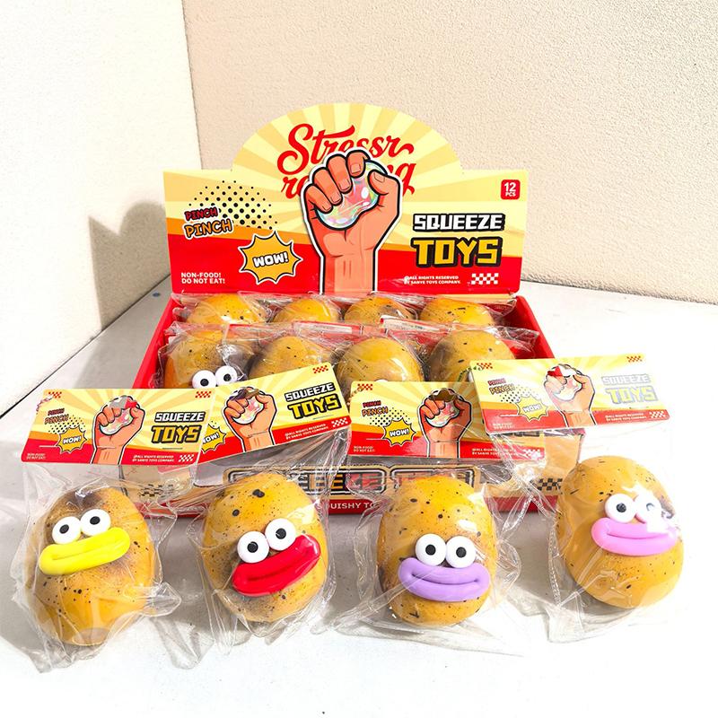 Potato Expression Fidget Toy Soft Sticky Potato Stress Relieving Gift Slow Rebound Stress Relieving Ornament For Home Decoration