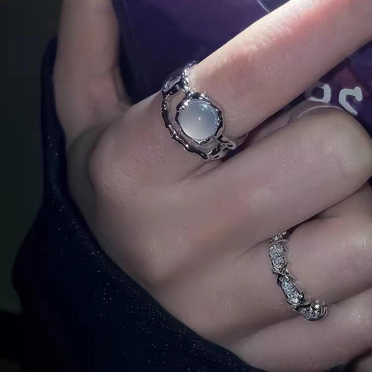 Moonstone Ring Women Opendesign Dainty Copper Jewelry For Fashion Lovers