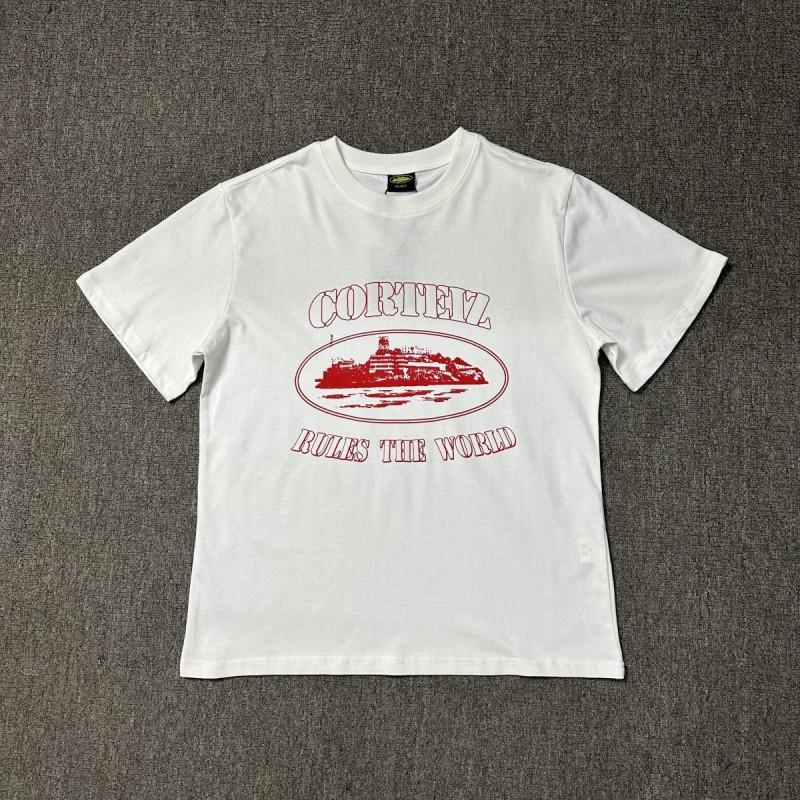 Corteiz Streetwear Baumwoll-T-Shirt Herren Lockerer Schnitt Rundhals Kurzarm Hip Hop Grafik-T-Shirt