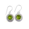 Peridot Gemstone 925 Sterling Silver Handmade Jewelry Drop Earrings 1.40" For Thanksgiving Gift  EE-4-3