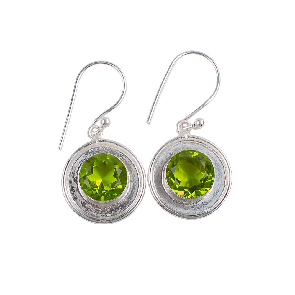 Peridot Gemstone 925 Sterling Silver Handmade Jewelry Drop Earrings 1.40" For Thanksgiving Gift EE-4-3