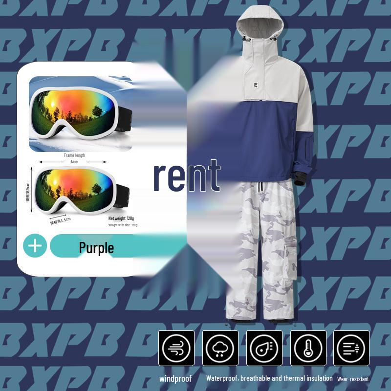 Verbessertes wasserdichtes Skianzug-Set mit warmem Hoodie und Hose für Damen und Herren