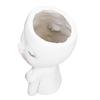 Face Flower Pot Eyes Closing Girl High Density Resin Drainage Hole Multi Purpose Head Planter Pot for Office Garden