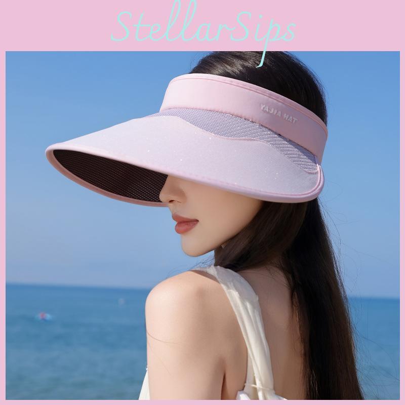 Polyester Sun Protection Hat With Large Brim For Summer Outdoor Activities
