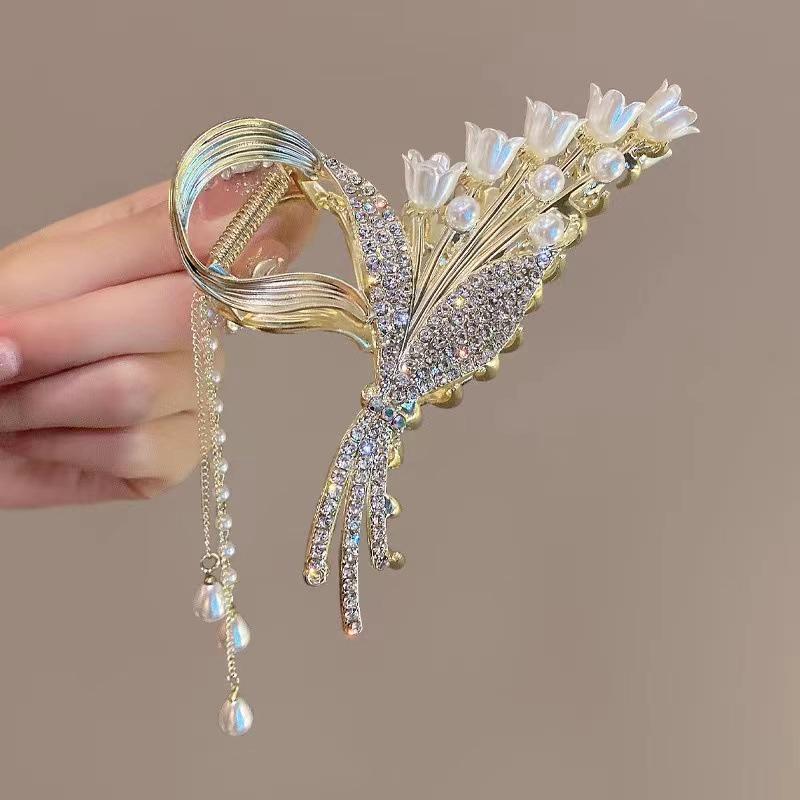 

Заколка для волос с кисточкой в виде цветка риса «Ландыш»: Головной убор в виде акулы в старинном стиле