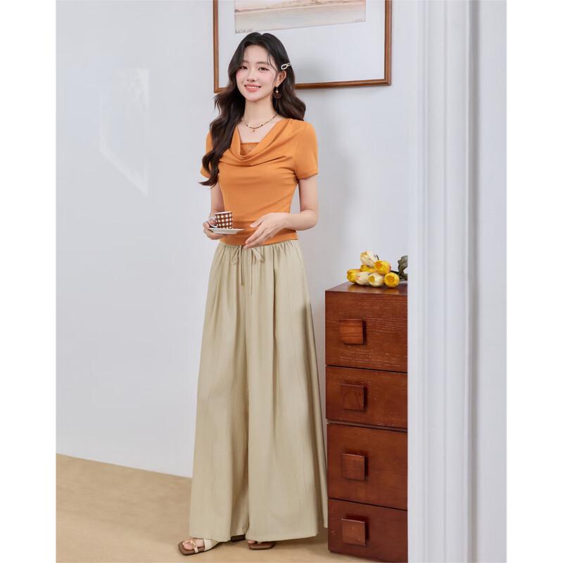IEF Petite Women's 2026 Summer Korean Wide-Leg Pants