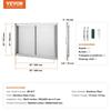 BBQ Access Door, 889x610 Mm Double Outdoor Kitchen Door, Stainless Steel Flush Mount Door, Wall Vertical Door with Handles, for BBQ Island, Grilling